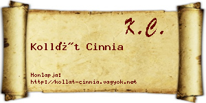 Kollát Cinnia névjegykártya